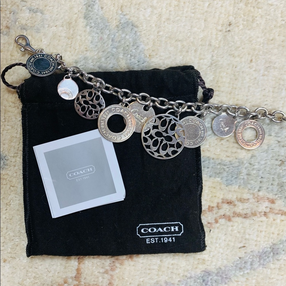Coach Sterling Silver Charm Bracelet